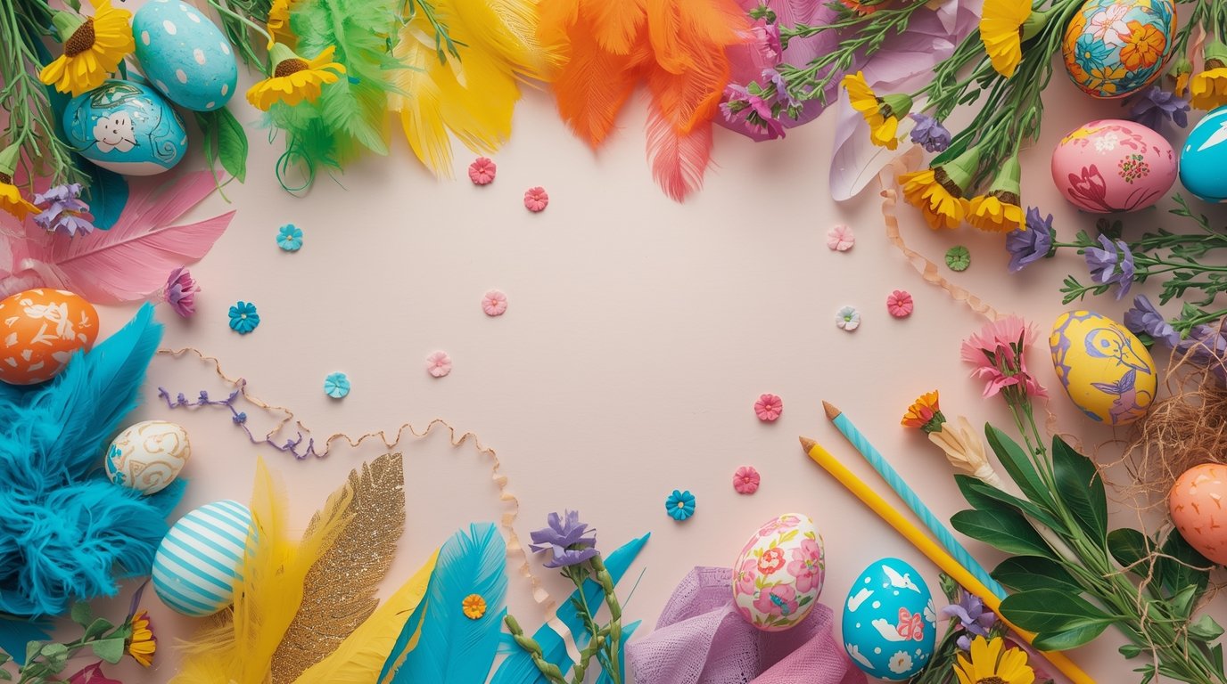 Easter crafting supplies and materials